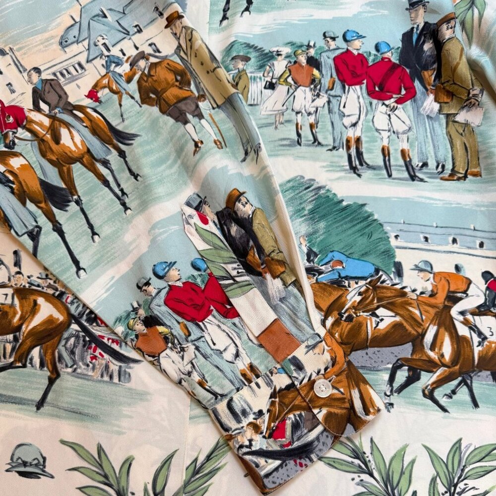 RARE Hermes "Chantilly" magnificent silk logo print blouse - Picture 10 of 12